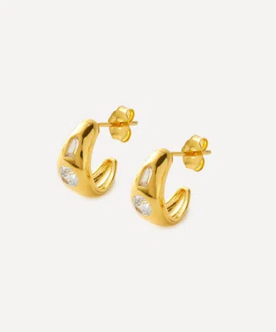 V BY LAURA VANN V BY LAURA VANN 18CT GOLD-PLATED TINA HOOP EARRINGS