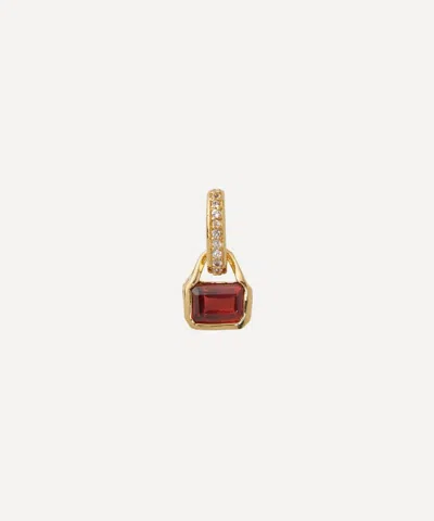 V BY LAURA VANN V BY LAURA VANN 18CT GOLD-PLATED VERMEIL SILVER GARNET CHARM