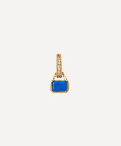 V BY LAURA VANN V BY LAURA VANN 18CT GOLD-PLATED VERMEIL SILVER LAPIS CHARM