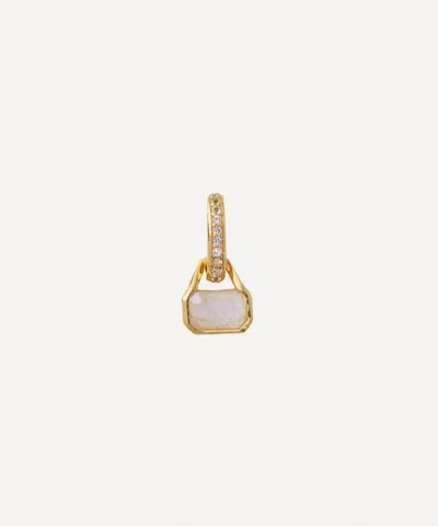V BY LAURA VANN V BY LAURA VANN 18CT GOLD-PLATED VERMEIL SILVER MOONSTONE CHARM