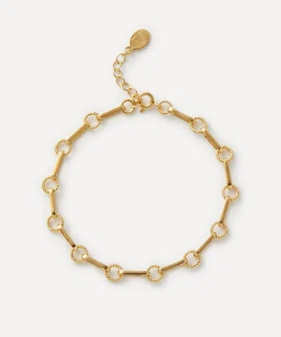 V BY LAURA VANN V BY LAURA VANN 18CT GOLD-PLATED VERMEIL SILVER TWISTED LINK VINTAGE CHAIN BRACELET
