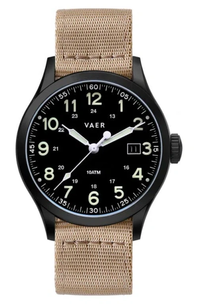 VAER VAER S5 TACTICAL FIELD NYLON STRAP WATCH, 40MM