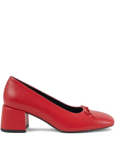 VAGABOND ADISON BOW-DETAIL BLOCK-HEEL PUMPS