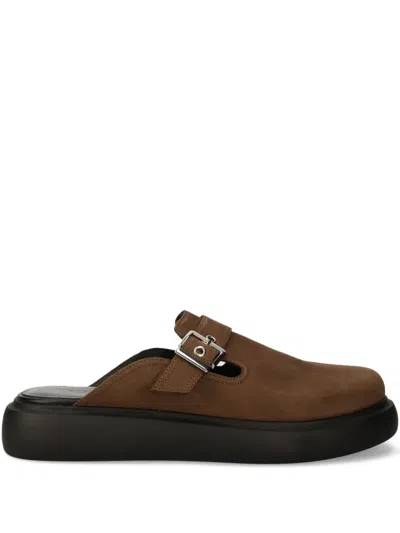 VAGABOND BLENDA BUCKLE-DETAIL PLATFORM MULES