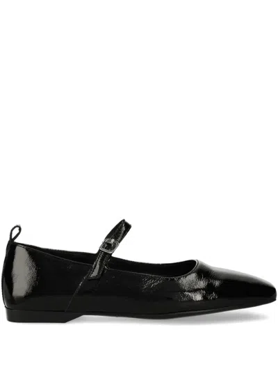 VAGABOND DELIA PATENT-LEATHER BUCKLED BALLET FLATS