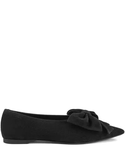 VAGABOND HERMINE BOW-DETAIL POINTED BALLET FLATS