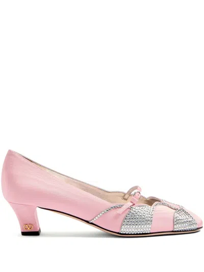 VALENTINO GARAVANI 45MM BOWOW CRYSTAL-EMBELLISHED PUMPS