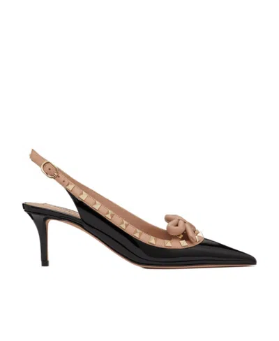 VALENTINO GARAVANI VALENTINO GARAVANI ROCKSTUD BOW POINTED TOE PUMPS
