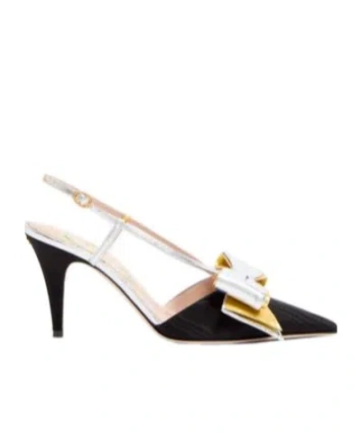 VALENTINO GARAVANI VALENTINO	BOW DETAILED SLINGBACK PUMPS
