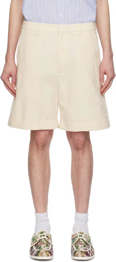 VALENTINO BEIGE ROLLED CUFF SHORTS