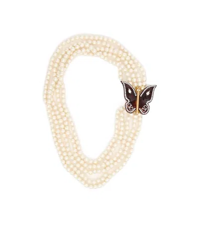 VALENTINO GARAVANI BELLAILES NECKLACE IN METAL, RESIN, PEARLS AND CRYSTALS