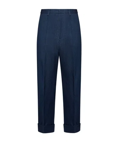 VALENTINO VALENTINO PLEAT DETAILED STRAIGHT LEG JEANS
