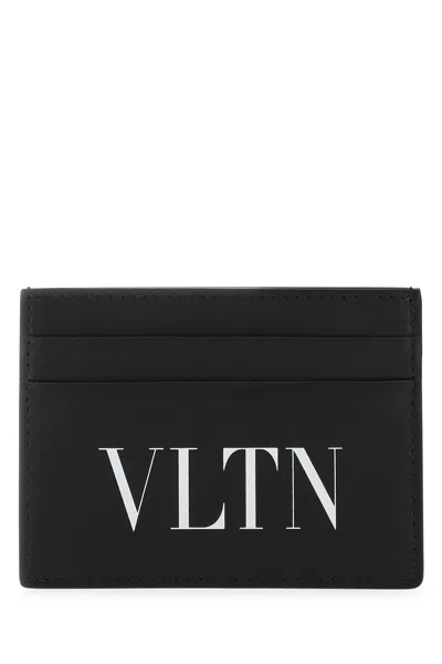 VALENTINO GARAVANI BLACK LEATHER CARD HOLDER