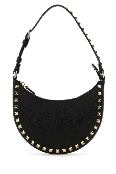 VALENTINO GARAVANI BLACK LEATHER ROCKSTUD HANDBAG