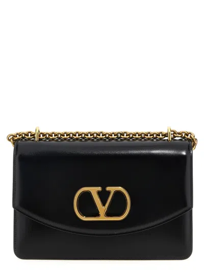 VALENTINO GARAVANI WOMEN BLACK VAIN SHOULDER BAG, ONESIZE LUXURY SHOULDER BAGS FOR WOMEN DARVEYS
