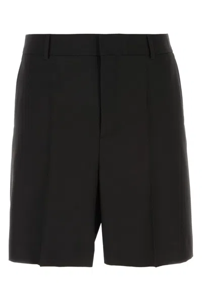 VALENTINO BLACK WOOL BERMUDA SHORTS