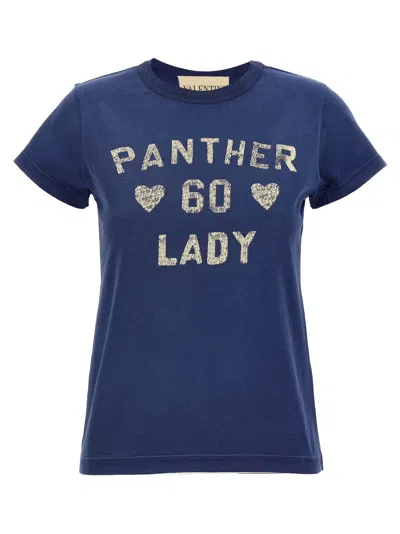VALENTINO WOMEN BLUE PANTHER LADY T-SHIRT, XS LUXURY T-SHIRTS FOR WOMEN DARVEYS