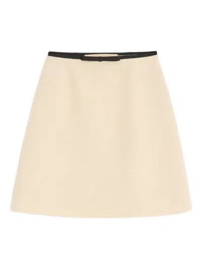 VALENTINO BOW-DETAIL TWEED SKIRT