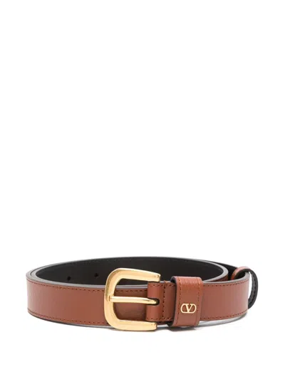 VALENTINO GARAVANI BROWN VLOGO SIGNATURE BELT