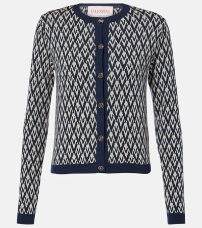 VALENTINO TOUTE LA V VIRGIN WOOL CARDIGAN