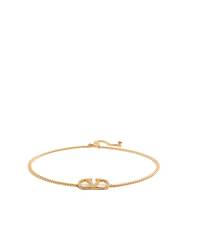 VALENTINO GARAVANI VLOGO CRYSTAL-EMBELLISHED BELT