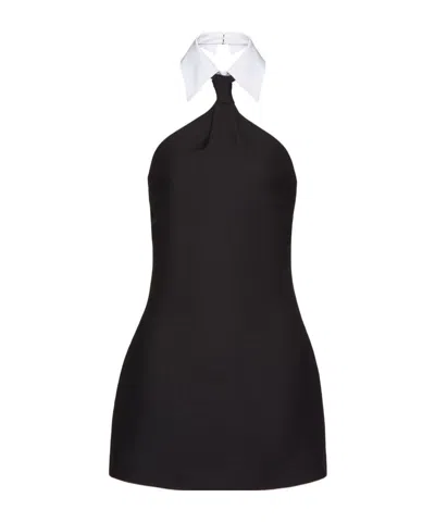 VALENTINO VALENTINO COLLAR DETAILED SLEEVELESS MINI DRESS
