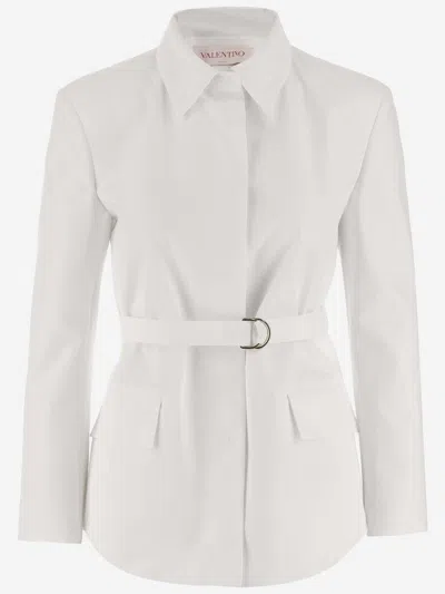 VALENTINO WHITE POPLIN OVERCOAT