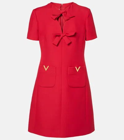 VALENTINO CREPE COUTURE BOW-DETAIL MINIDRESS