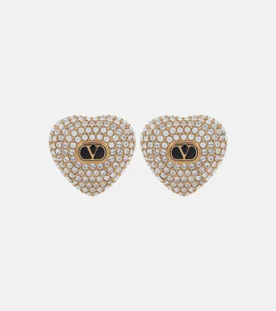 VALENTINO GARAVANI CUORE XS EMBELLISHED STUD EARRINGS