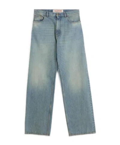 VALENTINO VALENTINO LOGO PATCH STRAIGHT-LEG JEANS