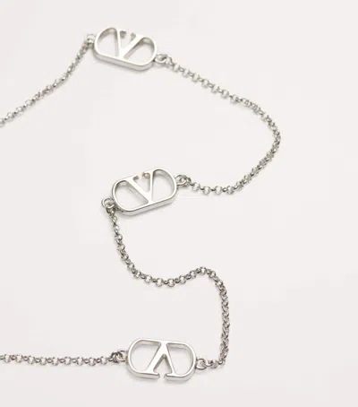 VALENTINO GARAVANI DOUBLE-LAYERED VLOGO PEARL NECKLACE