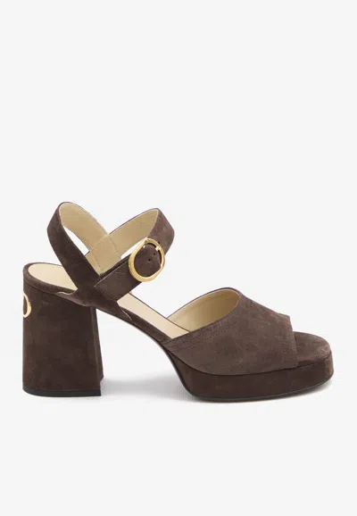 VALENTINO GARAVANI FAWCETTE 100 SUEDE PLATFORM SANDALS