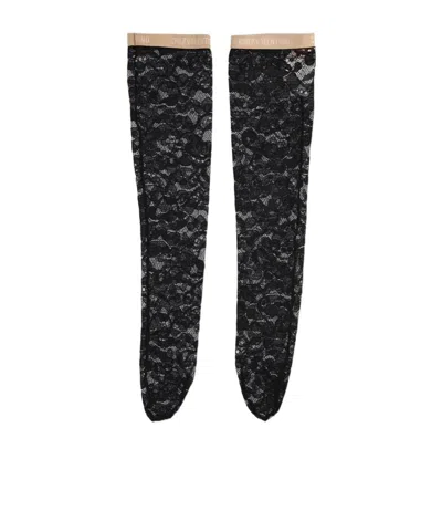 VALENTINO GARAVANI VALENTINO FLORAL PATTERNED LONG SOCKS
