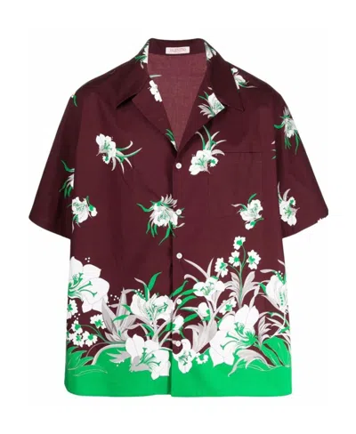 VALENTINO VALENTINO FLORAL-PRINTED STRAIGHT HEM SHIRT