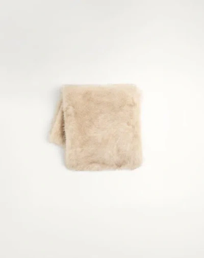 VALENTINO VALENTINO GARAVANI VALENTINO FAUX FUR SCARF WOMAN BEIGE FOG/BUTTER UNI