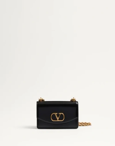VALENTINO GARAVANI VALENTINO GARAVANI VALENTINO GARAVANI VAIN SMALL SHOULDER BAG IN SHINY CALFSKIN WOMAN BLACK UNI