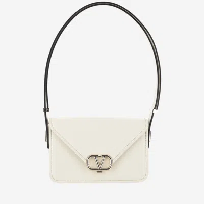 VALENTINO GARAVANI IVORY LEATHER VLOGO CROSSBODY BAG
