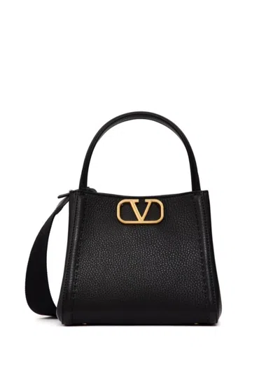 VALENTINO GARAVANI VALENTINO GARAVANI SMALL "ALLTIME" LEATHER TOTE HANDBAG