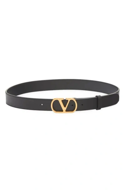 VALENTINO GARAVANI VALENTINO GARAVANI VLOGO BUCKLE SIGNATURE LEATHER BELT