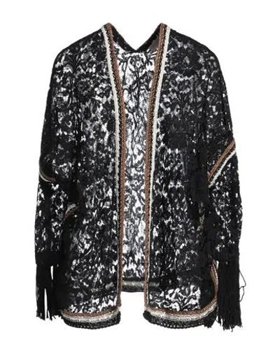 VALENTINO VALENTINO GARAVANI WOMAN CARDIGAN BLACK SIZE M VISCOSE, COTTON, POLYAMIDE