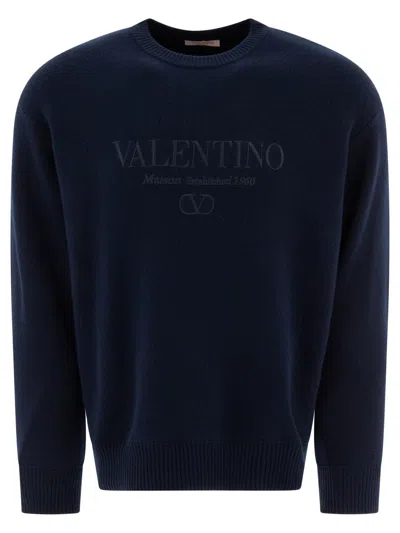 VALENTINO VALENTINO GARAVANI WOOL SWEATER WITH VALENTINO EMBROIDERY