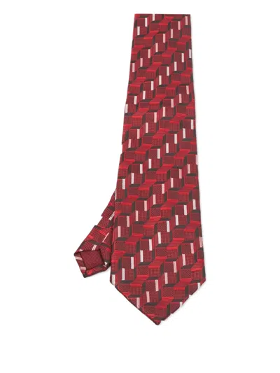 VALENTINO GARAVANI GEOMETRIC JACQUARD SILK TIE