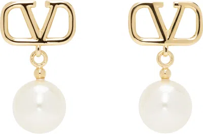 VALENTINO GARAVANI GOLD VLOGO SIGNATURE EARRINGS
