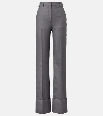 VALENTINO HIGH-RISE WOOL STRAIGHT PANTS