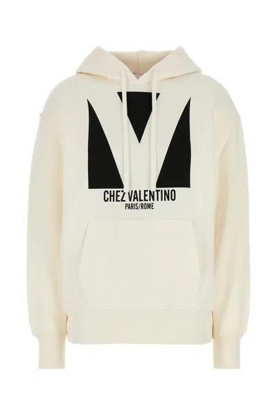 VALENTINO IVORY COTTON SWEATSHIRT