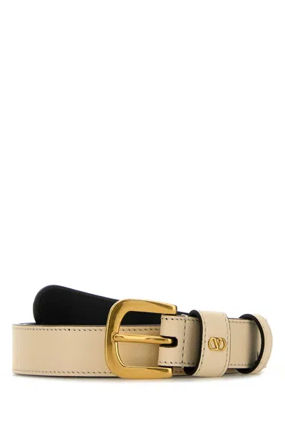 VALENTINO GARAVANI IVORY LEATHER BELT