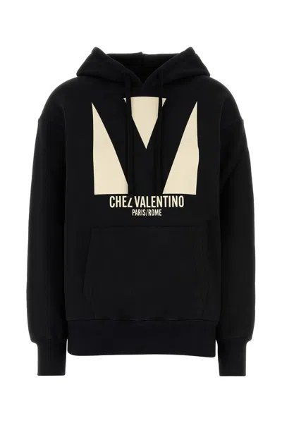 VALENTINO VALENTINO GARAVANI BLACK COTTON SWEATSHIRT