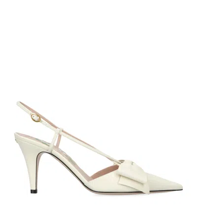 VALENTINO GARAVANI VALENTINO GARAVANI LEATHER BOW-DETAIL BOWOW PUMPS 85