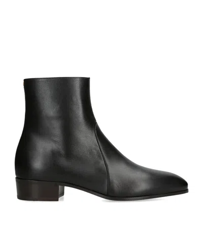 VALENTINO GARAVANI LEATHER CAPRETTO ANKLE BOOTS
