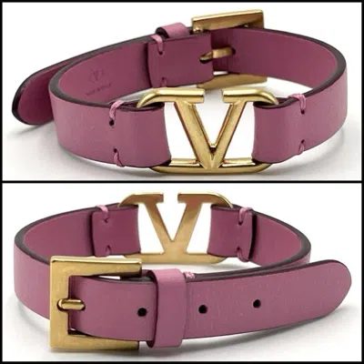 VALENTINO GARAVANI LEATHER METAL CHARM BRACELET (PRE-OWNED)